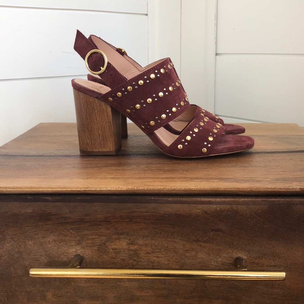 New J. Crew Made in Italy Leather Block heel Sandals.